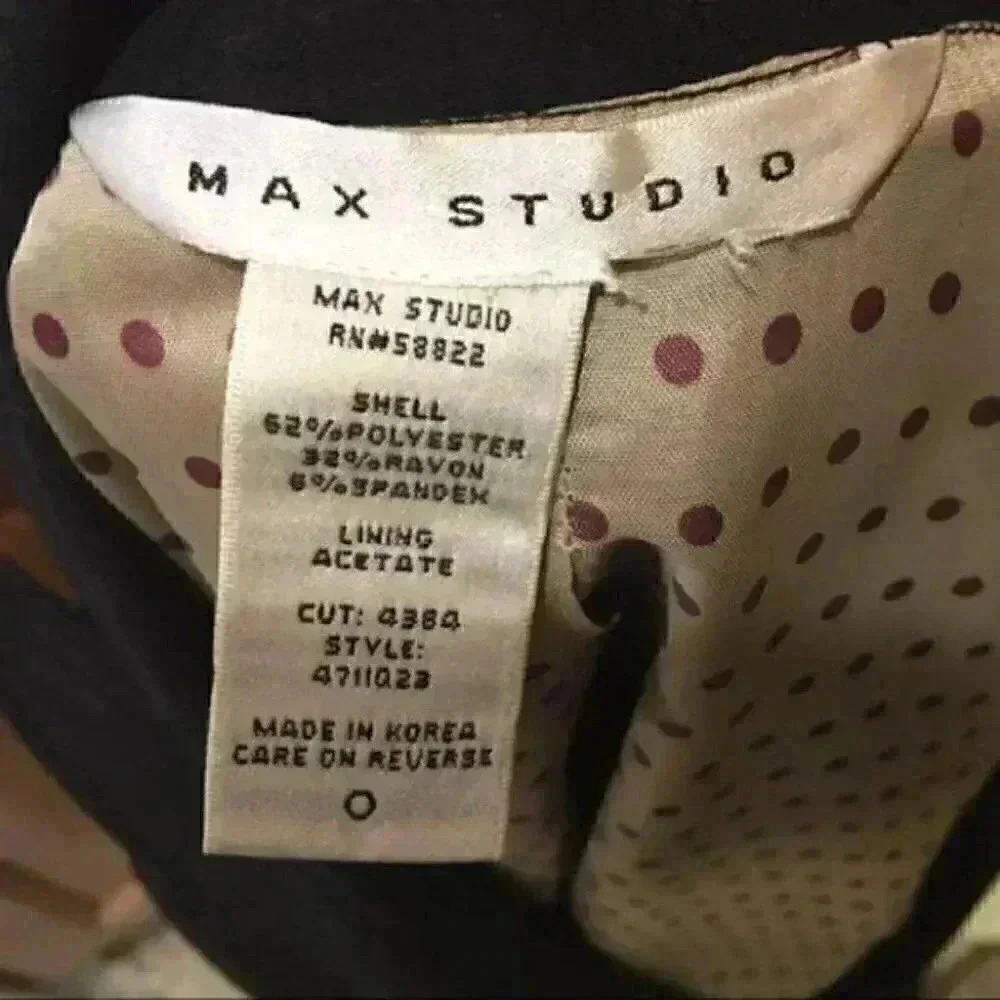 Max Studio Jacket Black One Button Blazer Size 0 - image 5